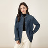 百媚生 天丝棉牛仔衬衫外套女秋冬加绒加厚复古叠穿上衣65729 商品缩略图0