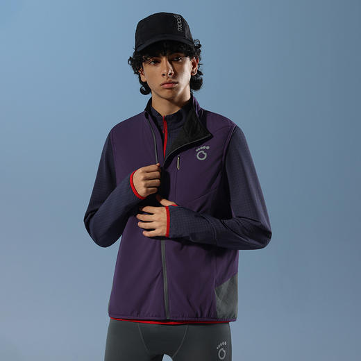 方格外套+轻量运动马甲 方格内蓄暖 马甲超轻 秋冬跑步 0度跑步上衣搭配 商品图3