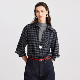 棉仓366604043-假两件格子衬衫