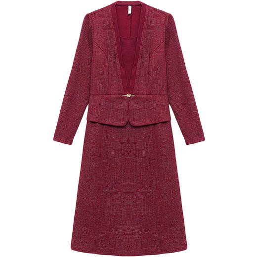 QYM 54C2521-Y时尚连衣裙假两件连衣裙中长款A字裙 商品图4