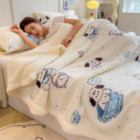 秋冬季【加厚卡通风学生宿舍家用牛奶绒多功能毛毯午睡毯沙发盖毯