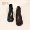 信诺真皮妈妈鞋时尚百搭粗跟短靴加绒保暖中年皮鞋女2025冬季新款5M255-1D 商品缩略图1