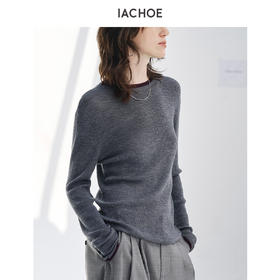 棉仓3671505014-拼色圆领全羊毛打底衫