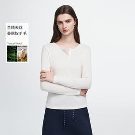 棉仓367601006-莱赛尔羊毛亨利领长袖T恤