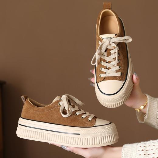 FR 85232板鞋厚底超软系带低帮鞋真皮休闲鞋 商品图2