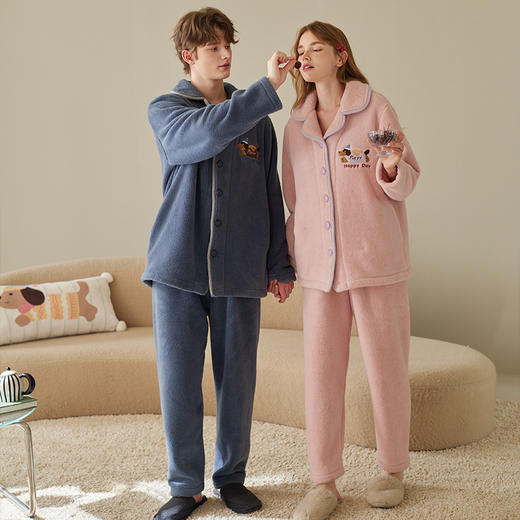 （合作款）芬腾秋冬季珊瑚绒加绒加厚情侣家居服yc0107007 商品图3