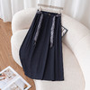百媚生 配丝巾韩系简约百搭半身裙女遮跨显瘦显高A字中长裙5655 商品缩略图1