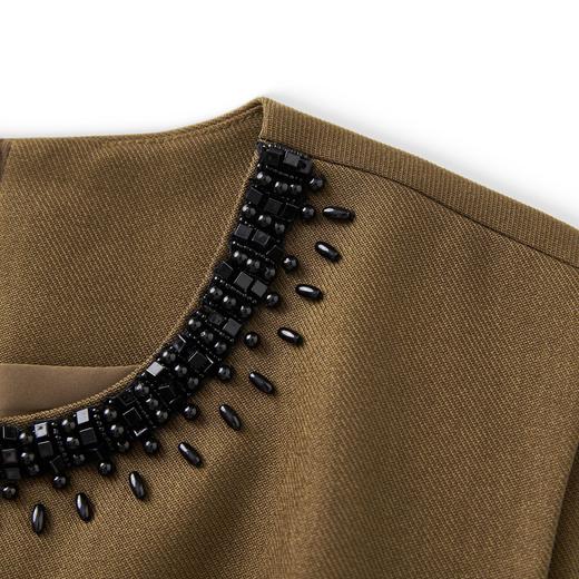 「高货wl」全新升级【铂金会员395/天猫529/差价134】(93206)洛诗琳重工钉珠毛呢连衣裙2025秋季收腰修身无袖背心裙 商品图3