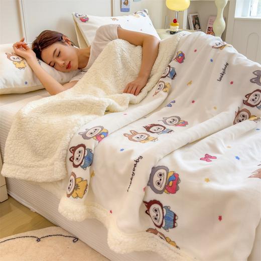 秋冬季【加厚卡通风学生宿舍家用牛奶绒多功能毛毯午睡毯沙发盖毯 商品图13