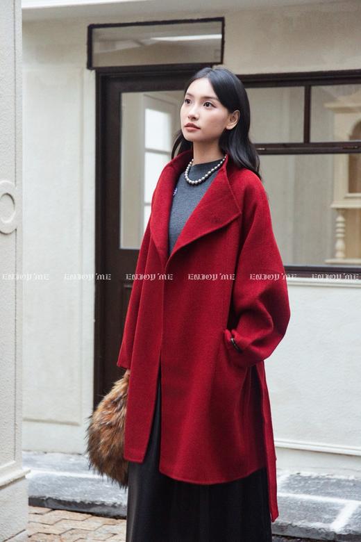 【门店同款】ENJOY冬季““暖冬知性““一粒扣立领腰带大衣“ 166295689 商品图8