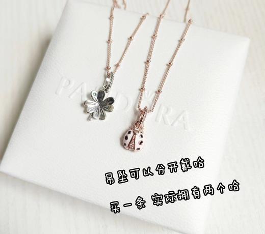 D100821小绿钻四叶草小瓢虫组合限定款Rose连珠项链 商品图3