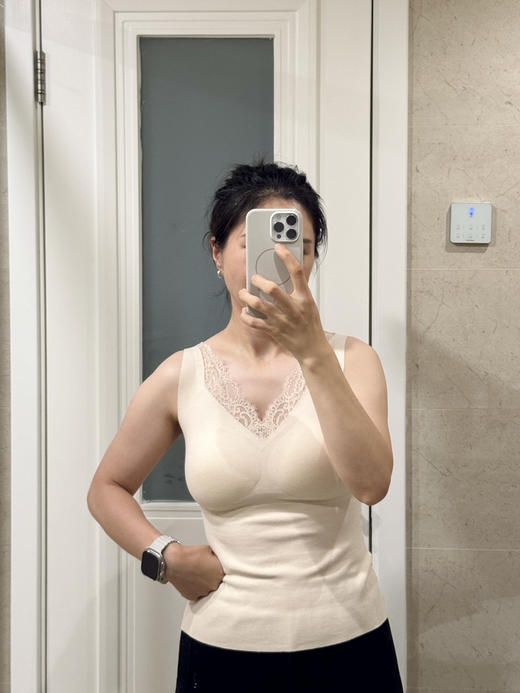 25秋冬--蕾丝花边德绒发热带胸垫背心【包邮+三天无理由退换】 商品图11