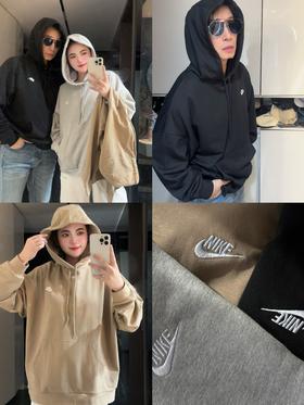 耐家连帽套头宽松柔软透气纯棉落肩袖长袖卫衣（HJ1817）