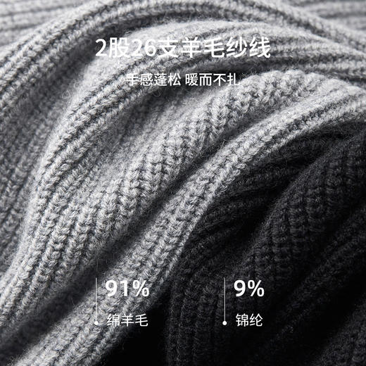 棉仓367826056-高智老钱风羊毛针织开衫外套  美丽诺微廓圆领纽扣毛衣秋季 商品图2