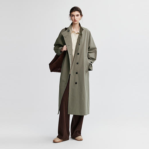 棉仓366609001-设计师风长款风衣 商品图0