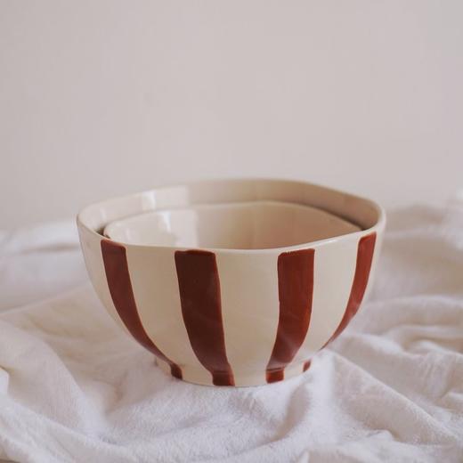 有温度的陶瓷餐具🥣【美拉德焦糖色手绘条纹系列】☕️“低价”感受一下出口的高品质！✅多款器型可选 商品图2