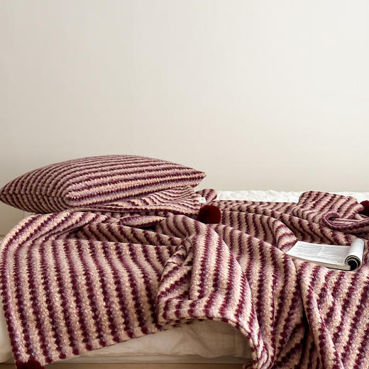 自然醒羊卷妮双面盖毯午睡毯小香风沙发毯床尾毯车载毯子MT 商品图10