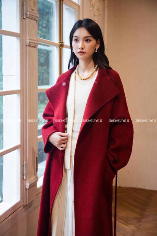 【门店同款】ENJOY冬季“暖冬知性”一粒扣腰带长款大衣 166295638 商品图1