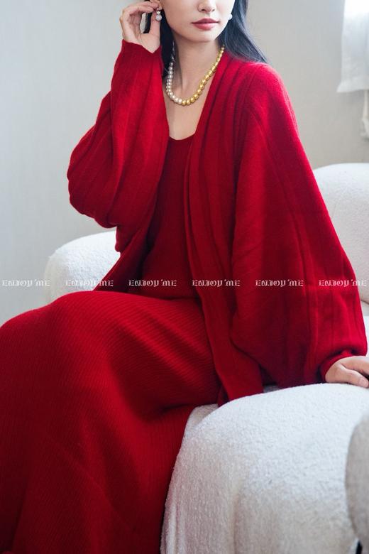 【门店同款】ENJOY冬季“暖冬软糖”波浪边针织吊带裙 166746507 商品图4