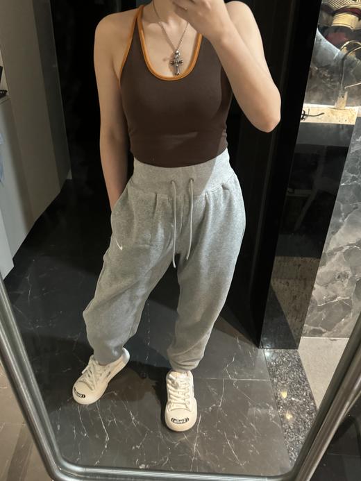 Nk 纯色logo宽松休闲运动高腰加绒卫裤运动裤（DQ5888 ）（蕾姐灰色M！黑色S参考白色S） 商品图10