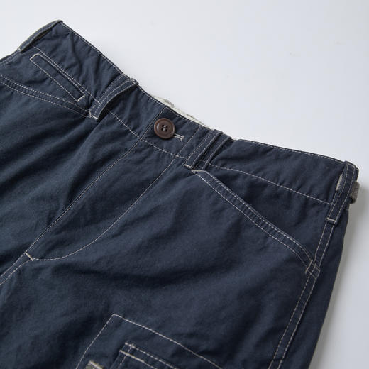 ROMISTUDIO“复古腔调”深蓝撞色明线大口袋工装休闲裤 RWCAXU5888 商品图4