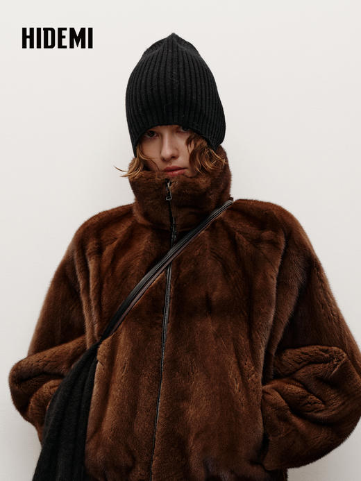 HIDEMI 进口澳洲美利奴羊毛坑条加厚翻边针织帽冷帽 商品图7
