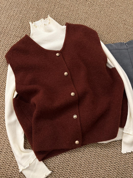 新年红金扣马甲 商品图2