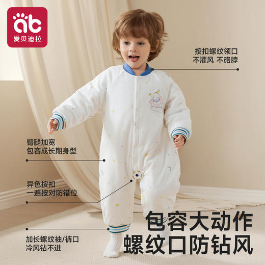 婴儿夹棉连体衣秋季幼小月龄外出抱抱服恒温加厚保暖冬装宝宝衣服 商品图4