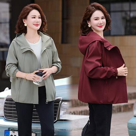 2025妈妈秋季薄风衣外套中老年女装春秋休闲夹克园领洋气宽松上衣 商品图4