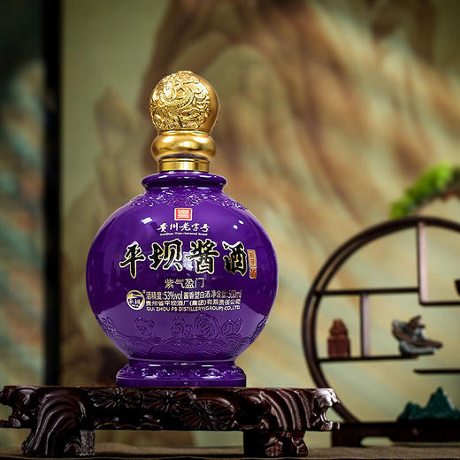 平坝酱酒·紫气盈门 53度酱香型白酒 500ml*6瓶/箱 精美礼盒 商品图3