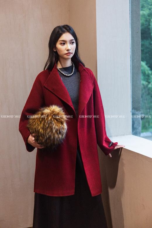 【门店同款】ENJOY冬季““暖冬知性““一粒扣立领腰带大衣“ 166295689 商品图6