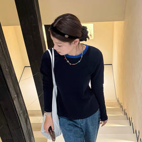 韩国设计师品牌假两件打底衫10082