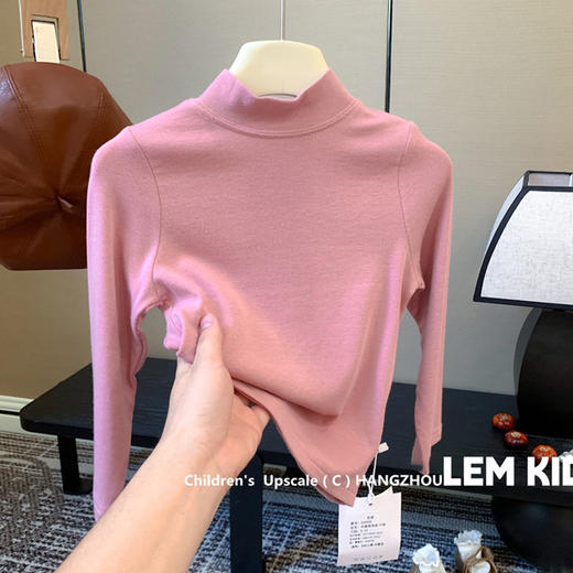 【儿童羊绒半高领打底衫】秋冬新款 内搭高弹长袖男童女童宝宝打底T恤  商品图8