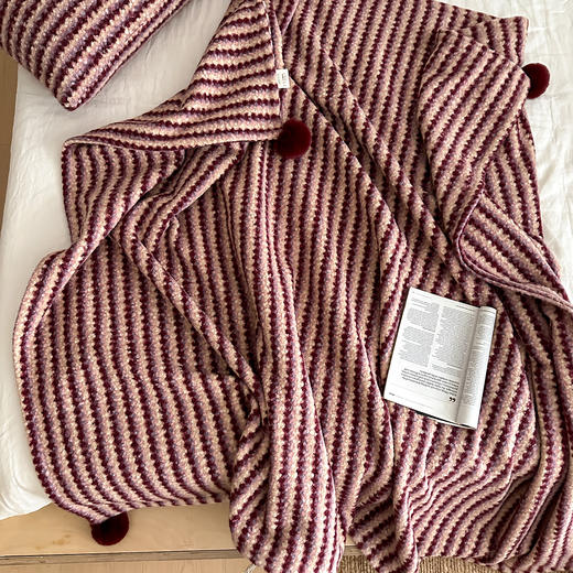 自然醒羊卷妮双面盖毯午睡毯小香风沙发毯床尾毯车载毯子MT 商品图11