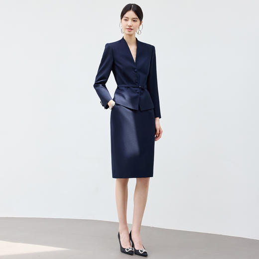 IWY/高级感藏青色西装套裙女气质酒店经理前台工作服商务职业装25CS8120 商品图2