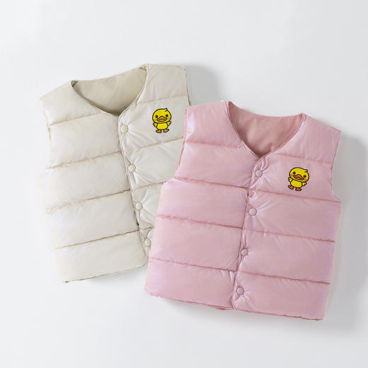 小黄鸭儿童棉马甲2025秋冬新款中小童外穿百搭坎肩男女宝宝加厚保暖背心 商品图2