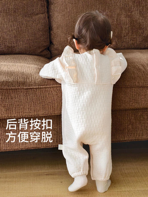 【无骨超柔！三层保暖公主风】女宝宝夹棉连体衣秋冬季保暖婴幼儿可爱公主风哈衣空气层爬爬服。hb 商品图4