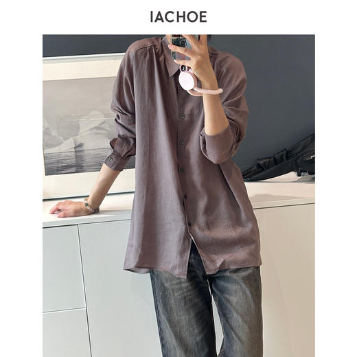 棉仓3631504023-青柠绿天丝苎麻衬衫 商品图3