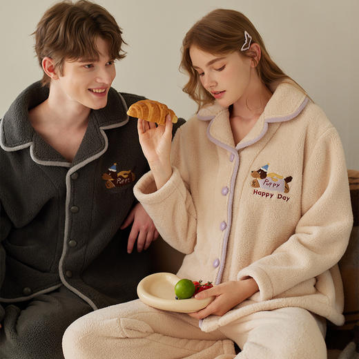 （合作款）芬腾秋冬季珊瑚绒加绒加厚情侣家居服yc0107007 商品图2