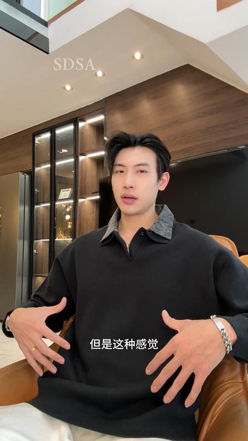 256031SDSA秋冬新款痞帅男装慵懒风撞色拼接polo领假两件毛衣百搭针织衫 商品图0