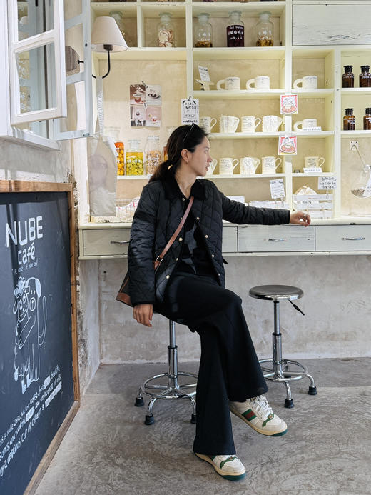 RL老钱风--精工菱格纹灯芯绒饰边薄棉衣外套【包邮+三天无理由退换】 商品图1