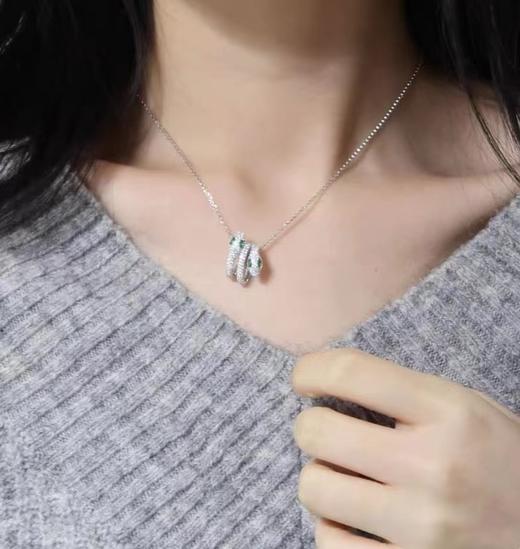 D100822绿色宝石点亮眼眸长度可以调节灵蛇项链 商品图8