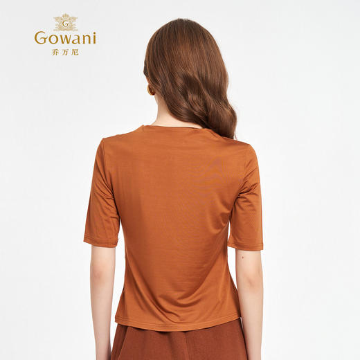 【三色可选】混纺凉感流光小高领气质修身T恤EZ2C132 商品图4