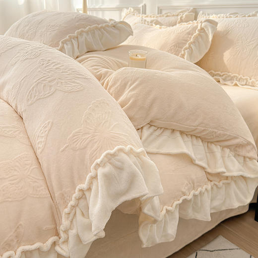 冬季【双面加厚牛奶珊瑚绒】床上四件套 冬季法兰绒床品床裙 加绒面床单被套  商品图12