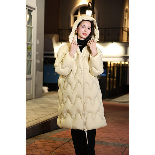 「高货kbnq」全新升级【铂金会员882/天猫1189/差价307】(01802)洛诗琳连帽白鸭绒羽绒服2025新款冬季加厚泡芙保暖外套 商品图1