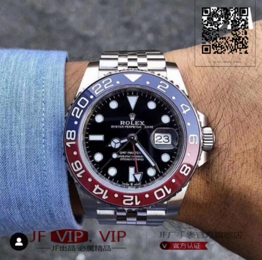 GM劳力士可乐圈格林尼治二GMT  Master ll，一个大特色莫过于红蓝色的高科技陶瓷圈、蚝式904钢材表壳、经典五珠链设计以及新一代2836机芯 商品图2