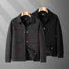 【DDT】大依优型大码男装秋季长袖夹克外套宽松商务休闲翻领格子提花外套加肥加大 商品缩略图5