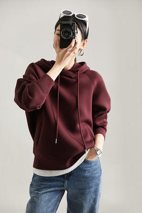 车厘子红连帽卫衣/外套｜夹心空气棉面料，饱满有型【预售3-7天发货】