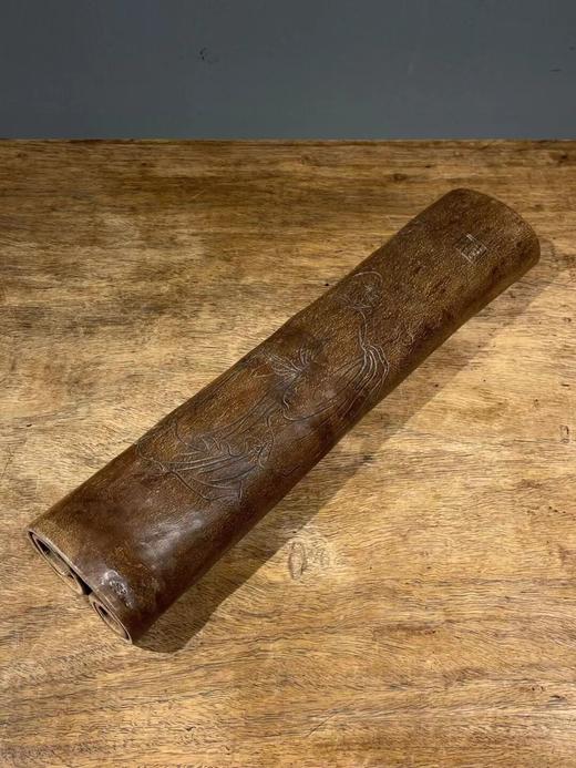 天然桂皮雕罗汉纹臂搁，顺丰包邮 商品图1