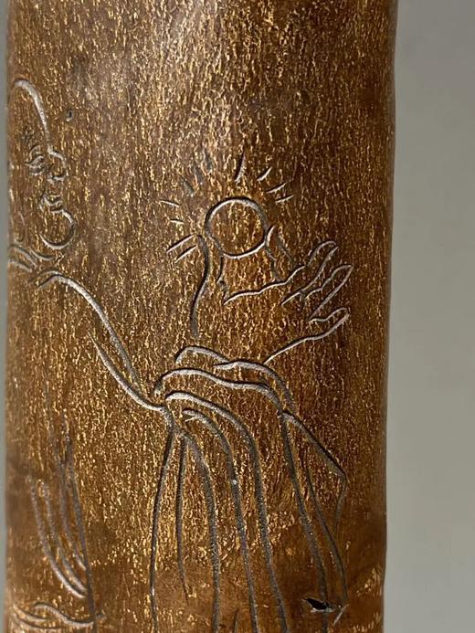 天然桂皮雕罗汉纹臂搁，顺丰包邮 商品图14